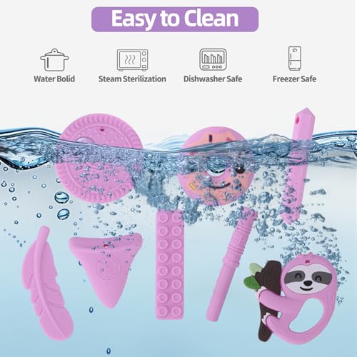 Collares Masticables para Niños Sensibles, 8 Piezas de Collar de Silicón para Niños con Autismo, TDAH, SPD, Juguetes Sensoriales para Masticar (Color - imagen 5