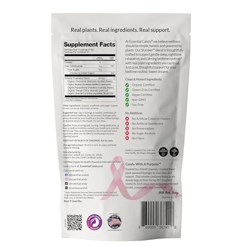 Lozenges Slumber Blend a Base de Plantas | Problemas de Sueño, Tranquilidad, Relajación | Manzanilla Orgánica, Escutelaria, Flor de Pasión, Naranja, - imagen 2