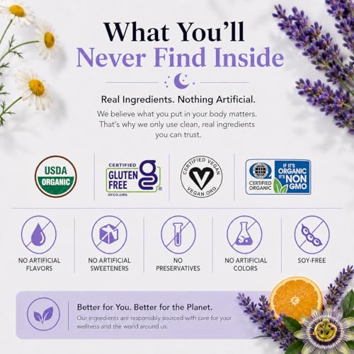 Lozenges Slumber Blend a Base de Plantas | Problemas de Sueño, Tranquilidad, Relajación | Manzanilla Orgánica, Escutelaria, Flor de Pasión, Naranja, - imagen 6