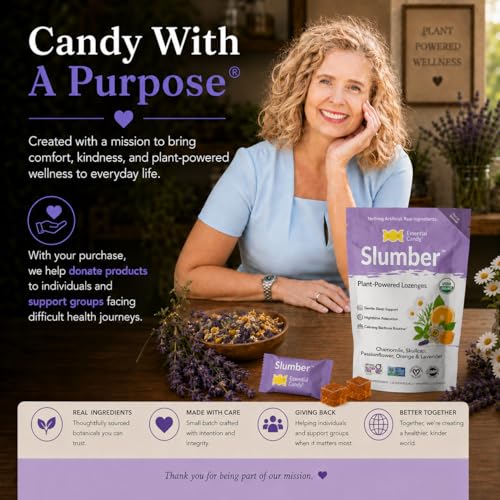 Lozenges Slumber Blend a Base de Plantas | Problemas de Sueño, Tranquilidad, Relajación | Manzanilla Orgánica, Escutelaria, Flor de Pasión, Naranja, - imagen 7