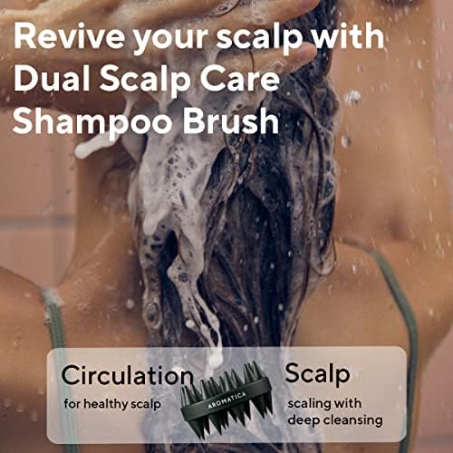 Cepillo de Doble Cara para Cuidado del Cuero Cabelludo AROMATICA - Masajeador de Silicona para Crecimiento del Cabello, Exfoliador y Limpiador - imagen 2