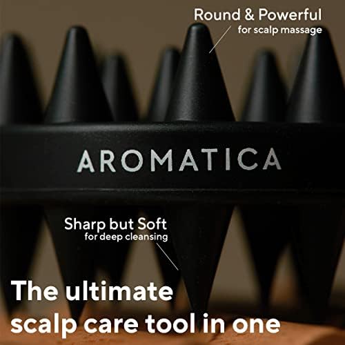 Cepillo de Doble Cara para Cuidado del Cuero Cabelludo AROMATICA - Masajeador de Silicona para Crecimiento del Cabello, Exfoliador y Limpiador - imagen 4