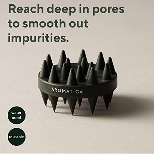 Cepillo de Doble Cara para Cuidado del Cuero Cabelludo AROMATICA - Masajeador de Silicona para Crecimiento del Cabello, Exfoliador y Limpiador - imagen 5