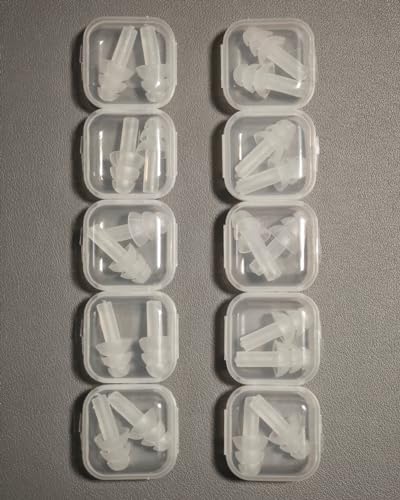 10 Pares de Tapones para Oídos Canceladores de Ruido, Silicona Suave Premium, Reutilizables, Impermeables, Hipoalergénicos, Reducción de Ruido para - imagen 1