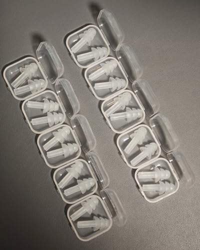 10 Pares de Tapones para Oídos Canceladores de Ruido, Silicona Suave Premium, Reutilizables, Impermeables, Hipoalergénicos, Reducción de Ruido para - imagen 2