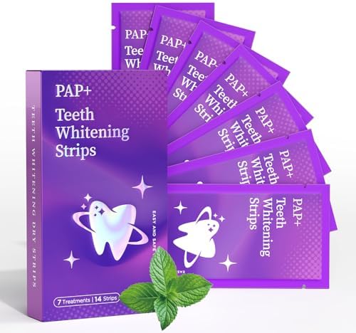Tiras Blanqueadoras Carebest Moradas, Kit de 7 Tratamientos con Sabor a Menta, Seguras para el Esmalte, Suaves para Dientes Sensibles, Elimina - imagen 1