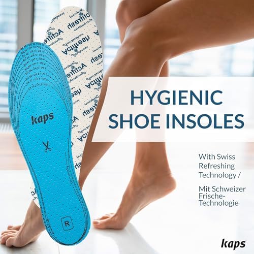 Plantillas Antibacteriales para Calzado Kaps Actifresh - Inserciones Finas Higiénicas Unisize con Tecnología Suiza Sanitized, Hechas en Europa - imagen 2