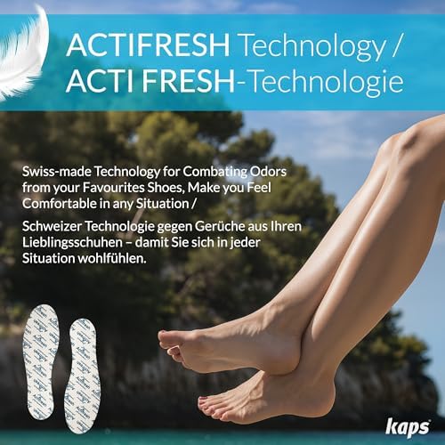 Plantillas Antibacteriales para Calzado Kaps Actifresh - Inserciones Finas Higiénicas Unisize con Tecnología Suiza Sanitized, Hechas en Europa - imagen 4