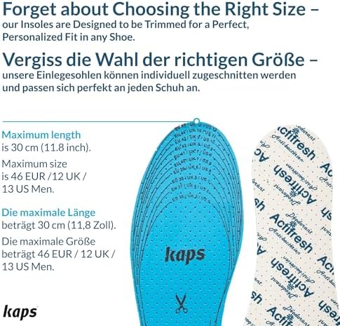 Plantillas Antibacteriales para Calzado Kaps Actifresh - Inserciones Finas Higiénicas Unisize con Tecnología Suiza Sanitized, Hechas en Europa - imagen 5