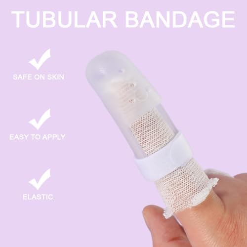 Venda Tubular de Gasa para Dedos de 21.9 Yardas - Vendaje Transpirable para Heridas con 3 Splints para Dedos y Dedo del Pie - imagen 4