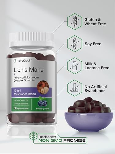 Suplemento de Melena de León Horbaach | 60 Gominolas | Complejo de Hongos 10 en 1 | Con Cola de Pavo, Reishi, Cordyceps, Chaga, Maitake y Shiitake | - imagen 5