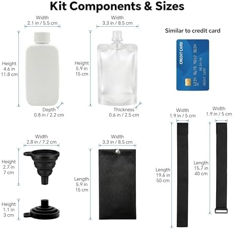 Kit Completo de Prueba de Orina 20 Piezas - 10 Tiras de Temperatura, 2 Botellas HDPE, 4 Bolsas Desechables, Correa Oculta y Embudo Plegable - imagen 2