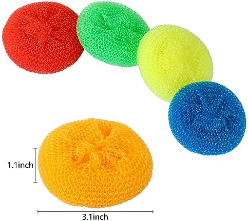 Esponjas de Plástico MIDELONG para Fregar Platos, Estropajos Redondos de Malla, Paquete de 5 en Colores Variados para Limpiar la Cocina - imagen 6