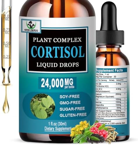 Suplemento de Cortisol para Mujeres - Suplemento Líquido 19 en 1 con Ashwagandha, Magnesio, L-teanina y Fosfatidilserina - Alta Absorción, Equilibrio - imagen 1