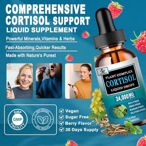 Suplemento de Cortisol para Mujeres - Suplemento Líquido 19 en 1 con Ashwagandha, Magnesio, L-teanina y Fosfatidilserina - Alta Absorción, Equilibrio - imagen 2