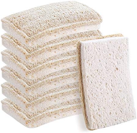 Esponjas de Lufa WANGDA.G para Cocina, 6 Piezas de Esponjas Naturales Orgánicas, Ecológicas y Biodegradables, Sin Rayones para Limpiar - imagen 1