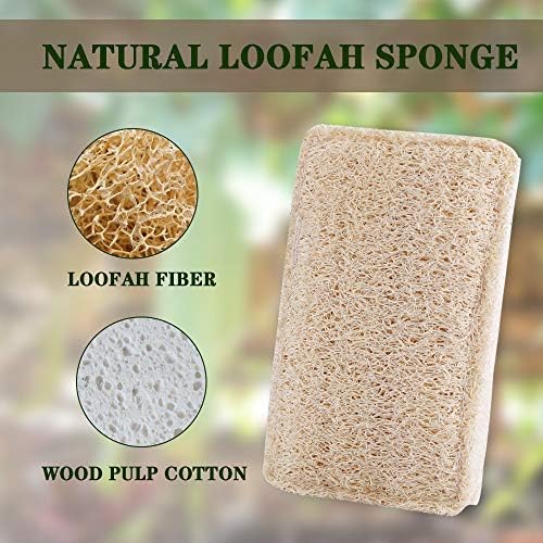 Esponjas de Lufa WANGDA.G para Cocina, 6 Piezas de Esponjas Naturales Orgánicas, Ecológicas y Biodegradables, Sin Rayones para Limpiar - imagen 2