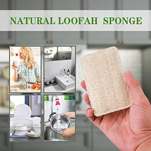 Esponjas de Lufa WANGDA.G para Cocina, 6 Piezas de Esponjas Naturales Orgánicas, Ecológicas y Biodegradables, Sin Rayones para Limpiar - imagen 5