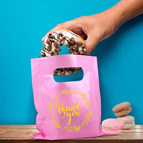 TOSPARTY 100 PZS 3 Tamaños Bolsas de Plástico de Agradecimiento con Asa para Tiendas, Bolsa de Corte para Negocios Pequeños, Día de Acción de Gracias - imagen 4