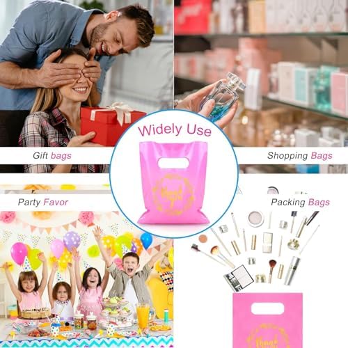 TOSPARTY 100 PZS 3 Tamaños Bolsas de Plástico de Agradecimiento con Asa para Tiendas, Bolsa de Corte para Negocios Pequeños, Día de Acción de Gracias - imagen 7