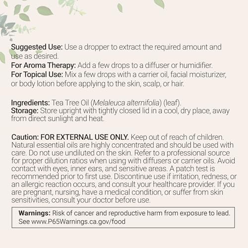 Aceite Esencial de Árbol de Té Puro Micro Ingredients, 8 fl oz | Gotas Líquidas de Grado Premium | Ideal para Aromaterapia, Jabones, Difusores, Velas - imagen 2