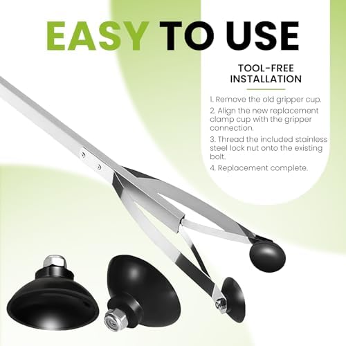 Tazas de Reemplazo Zookpr para Accesorios Arcmate EZ Reacher, Herramienta de Agarre Resistente al Exterior, UV Resistente, Negras, 2 Pares (4 Tazas) - imagen 4