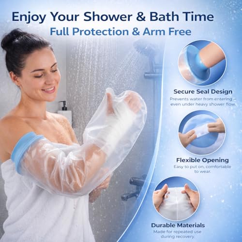 Cubiertas Impermeables para Yeso UpGoing sin Anillo para Ducha - Protector de Silicona Reutilizable para Brazo, Mano, Muñeca y Codo, Mantiene Heridas - imagen 2