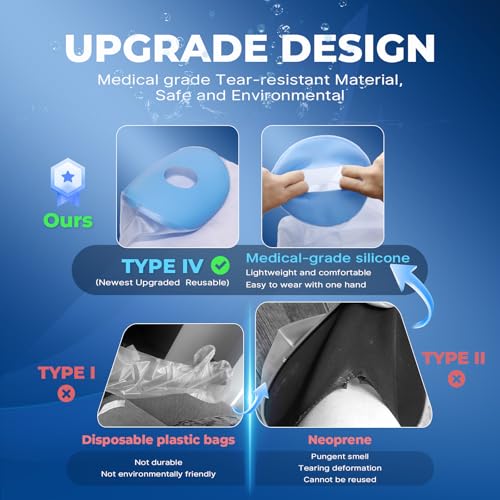 Cubiertas Impermeables para Yeso UpGoing sin Anillo para Ducha - Protector de Silicona Reutilizable para Brazo, Mano, Muñeca y Codo, Mantiene Heridas - imagen 4