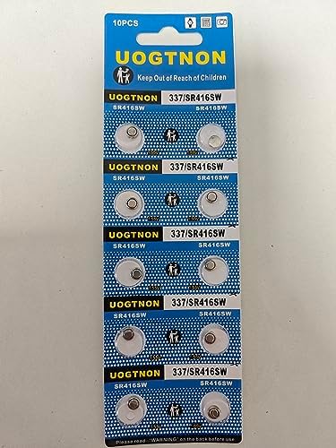 Batería de Reloj UOGTNON 337 SR416SW 1.5V Celda de Botón (Paquete de 10) - imagen 1