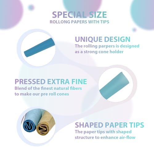 Conos Pre Enrollados Hippo&Bird - Paquete de 120 Conos de 98MM, Papel de Fumar de Quema Lenta y Uniforme con Molinillo 2 en 1 y Bandeja Plegable, - imagen 4