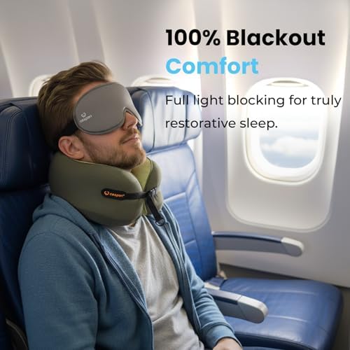 Mascarilla de Sueño 3D Cesperi para Mujeres y Hombres, 100% Opaca, Sin Presión, Con Correa Ajustable para Dormir de Lado, Viajes en Avión, Gris - imagen 3