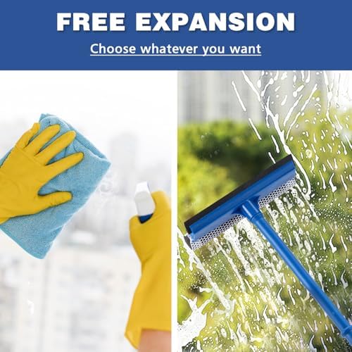 Limpiaparabrisas de 15.9 para Auto, Limpiador de Ventanas 2 en 1 con Mango de Acero Inoxidable Largo, Esponja para Gasolineras, Vidrio, Ducha (Palo - imagen 3