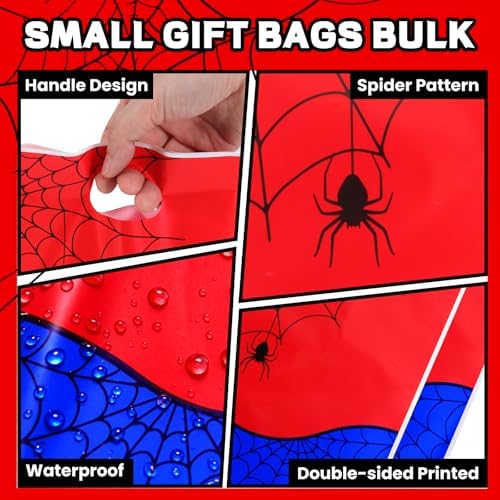 24 Piezas de Bolsas de Regalo Pequeñas, Bolsas de Fiesta con Diseño de Telaraña, Doble Cara, para Fiestas de Cumpleaños y Decoraciones de Araña - imagen 3
