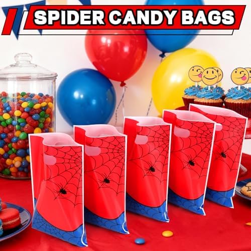 24 Piezas de Bolsas de Regalo Pequeñas, Bolsas de Fiesta con Diseño de Telaraña, Doble Cara, para Fiestas de Cumpleaños y Decoraciones de Araña - imagen 5
