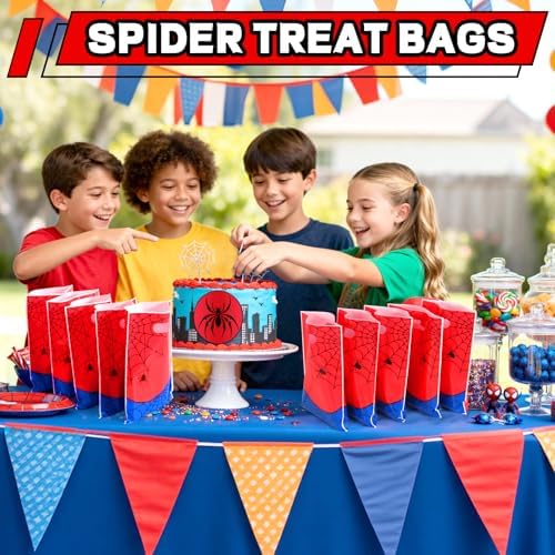 24 Piezas de Bolsas de Regalo Pequeñas, Bolsas de Fiesta con Diseño de Telaraña, Doble Cara, para Fiestas de Cumpleaños y Decoraciones de Araña - imagen 6