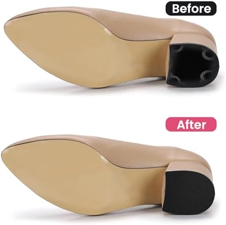 Parche de Reemplazo LIQWEI para Tacones Altos, 8 Piezas, Tapones Negros para Tacones Cuadrados, Parche Antideslizante para Botas y Zapatos - imagen 2