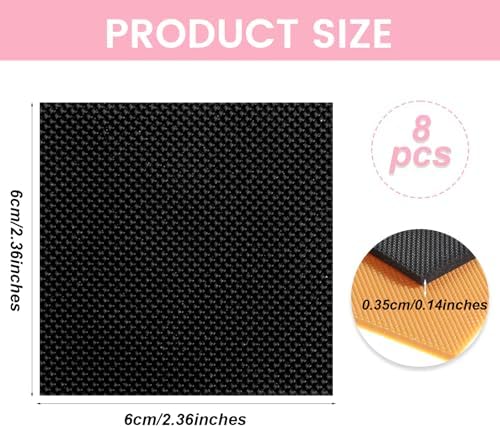 Parche de Reemplazo LIQWEI para Tacones Altos, 8 Piezas, Tapones Negros para Tacones Cuadrados, Parche Antideslizante para Botas y Zapatos - imagen 4