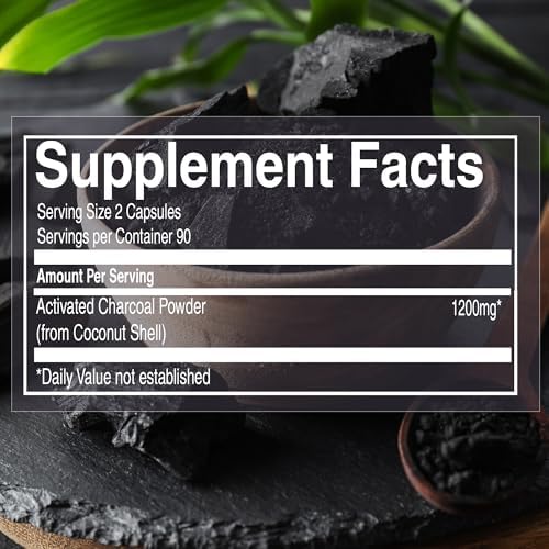 Carbón Activado Pure Nutrition 600mg - Derivado de Cáscara de Coco | 180 Cápsulas Veganas | Apoya la Digestión y el Bienestar General* | Sin OGM. - imagen 3