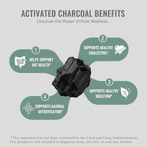 Carbón Activado Pure Nutrition 600mg - Derivado de Cáscara de Coco | 180 Cápsulas Veganas | Apoya la Digestión y el Bienestar General* | Sin OGM. - imagen 4