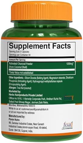 Carbón Activado Pure Nutrition 600mg - Derivado de Cáscara de Coco | 180 Cápsulas Veganas | Apoya la Digestión y el Bienestar General* | Sin OGM. - imagen 6