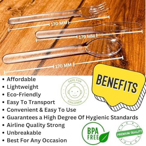 Cuchillos de Plástico Resistente Grande – 100 Piezas, Transparentes, Resistentes al Calor, Reutilizables y Duraderos para Fiestas, Catering y Eventos - imagen 8
