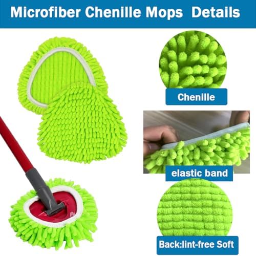 Repuestos para Mopas Compatibles con Ocedar RinseClean 2 Tanques, Paquete de 3, Microfibra Chenille para Limpieza en Seco y Húmedo, Lavables a Máquina - imagen 3