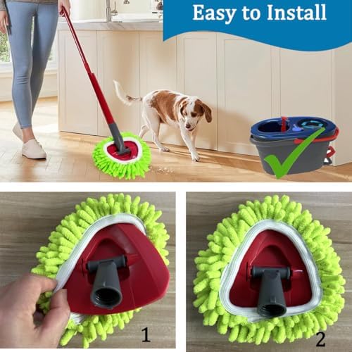 Repuestos para Mopas Compatibles con Ocedar RinseClean 2 Tanques, Paquete de 3, Microfibra Chenille para Limpieza en Seco y Húmedo, Lavables a Máquina - imagen 8