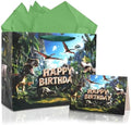 Bolsa de Regalo de Cumpleaños JOCOPUERTO de Dinosaurios - Bolsa Grande de 13 con Papel de Seda y Tarjeta para Fiesta de Cumpleaños de Niños en el - imagen 1