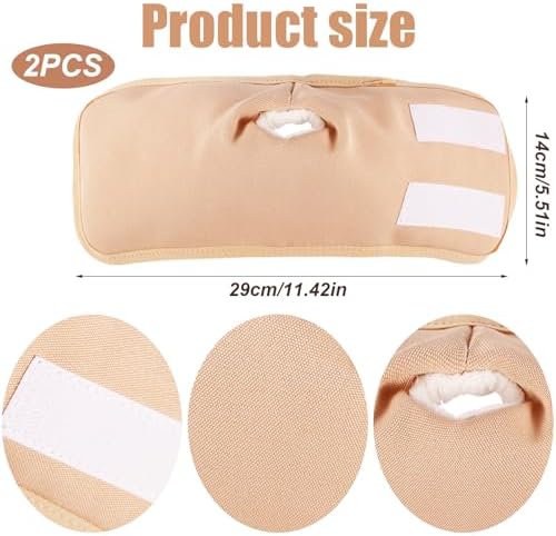 Paquete de 2 Fajas de Aceite de Ricino para Manos, Reutilizables y Ajustables, Almohadillas de Aceite de Ricino a Prueba de Fugas (Caqui) - imagen 2
