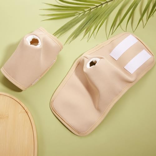 Paquete de 2 Fajas de Aceite de Ricino para Manos, Reutilizables y Ajustables, Almohadillas de Aceite de Ricino a Prueba de Fugas (Caqui) - imagen 3