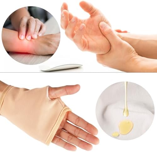 Paquete de 2 Fajas de Aceite de Ricino para Manos, Reutilizables y Ajustables, Almohadillas de Aceite de Ricino a Prueba de Fugas (Caqui) - imagen 4