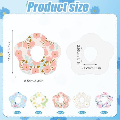 25 Piezas de Parches Adhesivos para Dexcom G7, Parche Impermeable CGM con Agujero, Cubiertas Transpirables para Sensor, Cinta Médica Floral para - imagen 2
