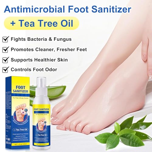 Spray de Aceite de Árbol de Té para Pies, Spray Transparente que Mantiene Pies y Zapatos Frescos (120ml/4.06 oz) - imagen 5