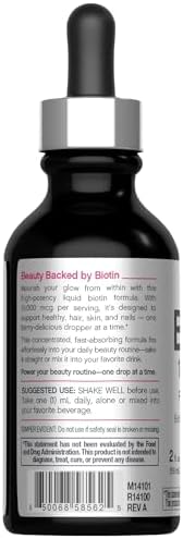 Gotas Líquidas de Biotina NeoCell 10000mcg | 2 fl oz | Suplemento de Acción Rápida | Sabor a Baya | Para Cabello, Piel y Uñas - imagen 3